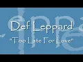 Guitar Cover: Def Leppard - Too Late For Love