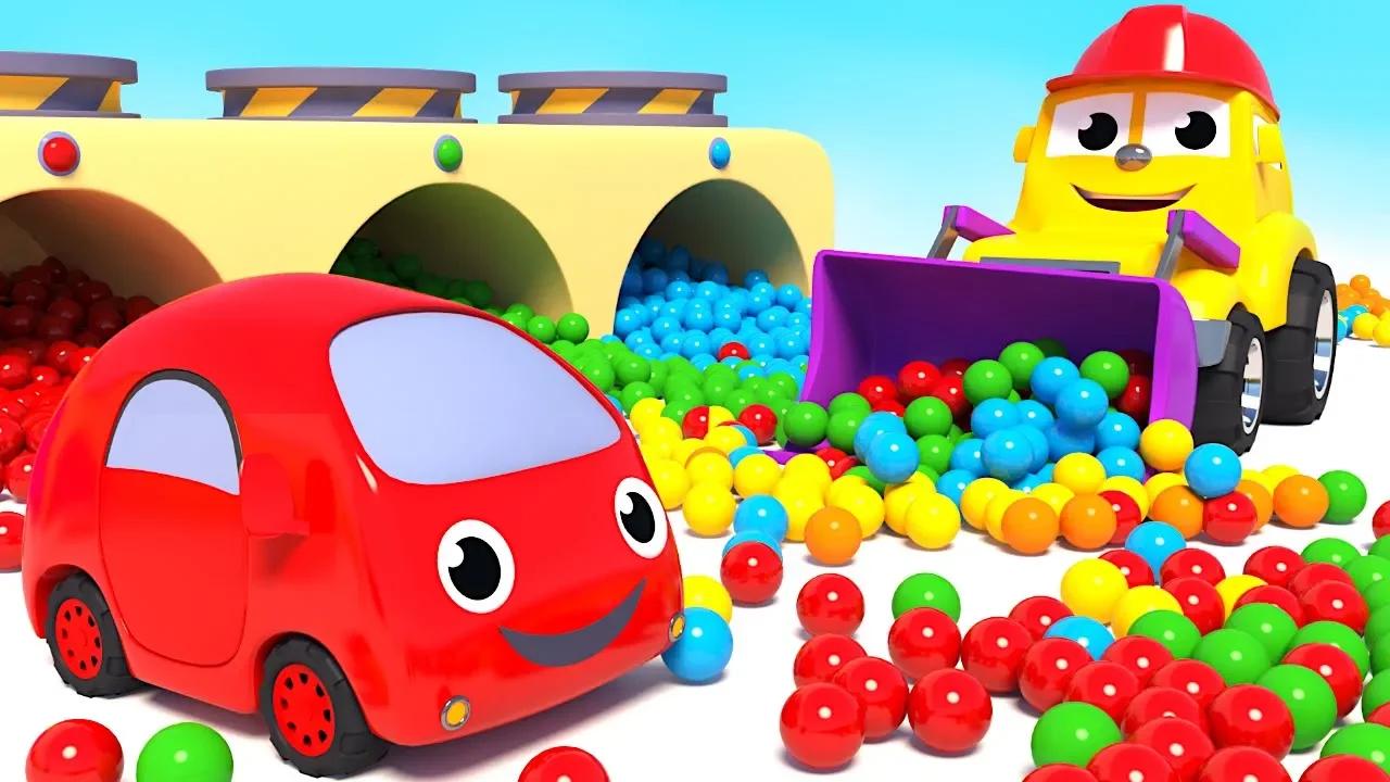 THE COLORS SONG - LEARN COLOURS WITH FRIENDS ON WHEELS AND LITTLE CARS