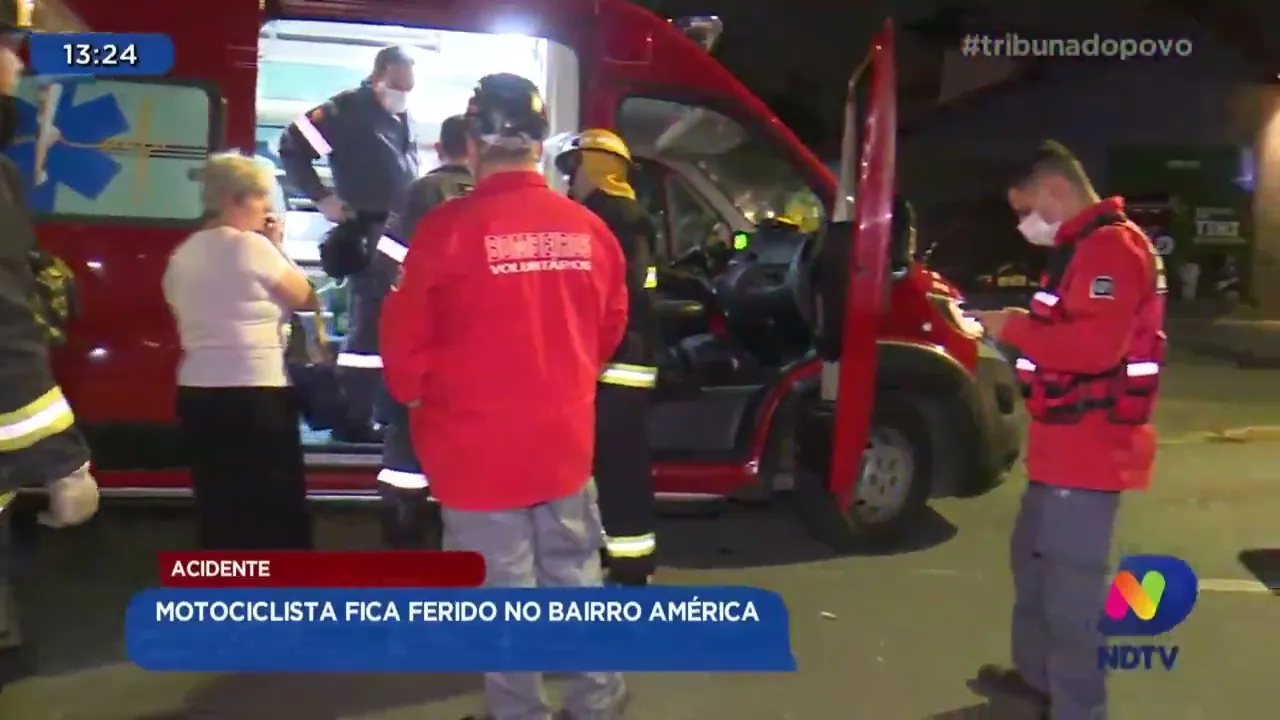 Acidente: motociclista fica ferido no bairro América