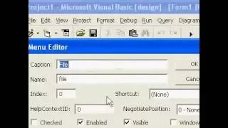 Visual Basic 6 Learn to make menu Menu Editor