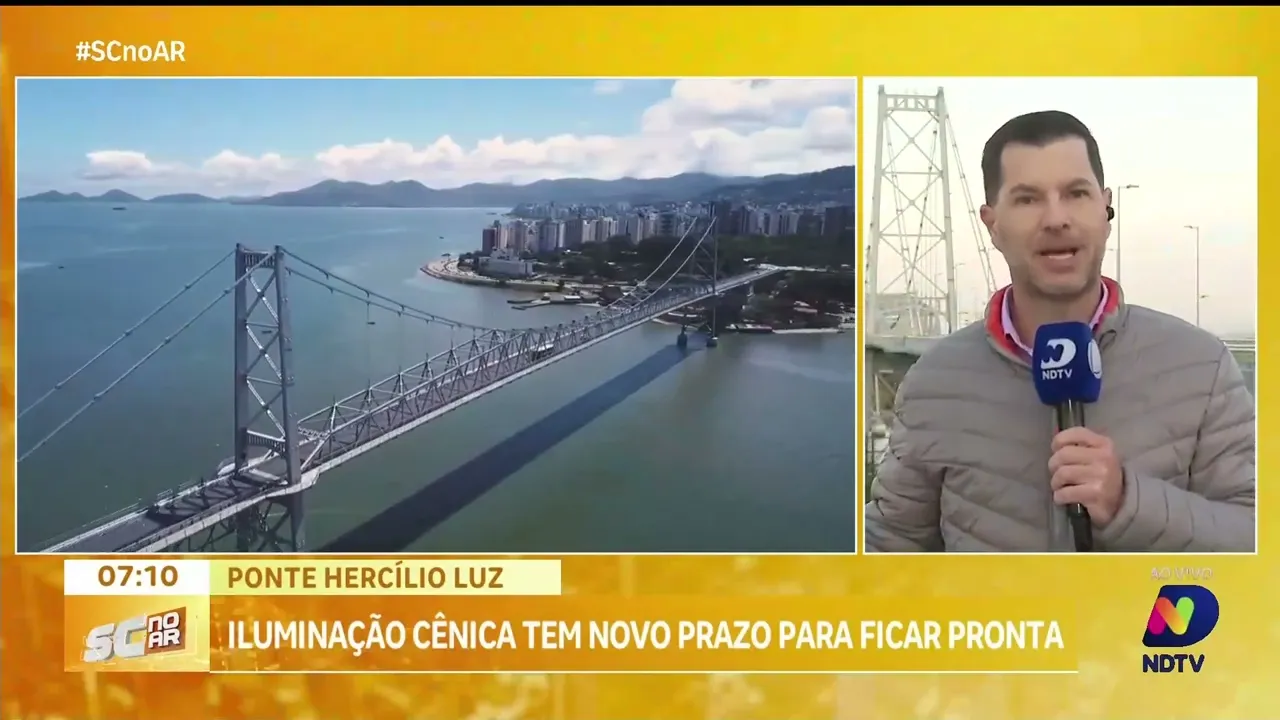 Iluminação cênica da Ponte Hercílio Luiz tem novo prazo para ficar pronta