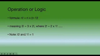 Recursion functions Part 1 Factorial function