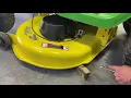 How to adjust level set up a 42in mower deck on a John Deere Lawn Tractor mower LA125 100 Series