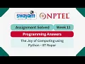 The Joy of Computing using Python Week 11 Programming Answers