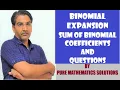 SUM OF BINOMIAL COEFFICIENTS AND PROBLEMS JEENDA XIXII