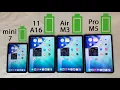iPad Pro M5 11 vs iPad Air M3 11 vs iPad A16 vs iPad mini 7 BATTERY Test