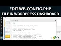 How to Edit WP-Config php File from WordPress Dashboard without using FTP access