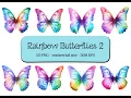 15 Rainbow Butterflies Clipart Set2