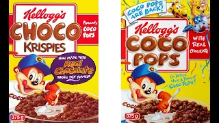 coco pops choco krispies collection u0026 name change cereal adverts 1998 99 