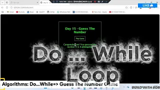 Day 15 JavaScript Do While Loop Guess the Number Game