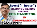 fgets and fputs FUNCTIONS FILE HANDLING IN C READING WRITING STRINGS IN FILES