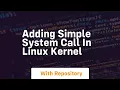 Adding simple system call in linux kernel
