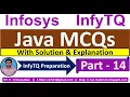 InfyTQ Java MCQ Java MCQs for InfyTQ 2023 Java MCQs Solution Explanation Part-14