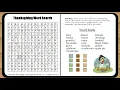 Thanksgiving Activity Book for Kids - Word Search Demo Digital Book