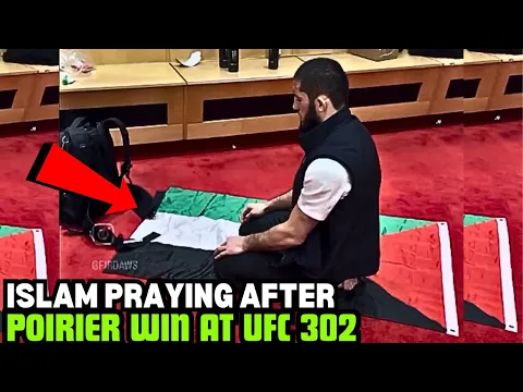 Download MP3 Islam Makhachev PRAYING With Palestine Flag After Winning Against Dustin Poirier At UFC 302