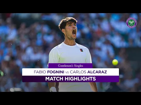 Video Thumbnail: Alcaraz pushed in five set THRILLER | Fabio Fognini vs Carlos Alcaraz | Highlights | Wimbledon 2025