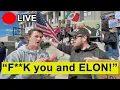 IRL Confronting Anti-Elon Protesters at Tesla
