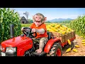 Lagu Baby monkeys harvest corn on a tractor and save the cornfield.!- Monkey Farm Work | KaKa Monkey Life