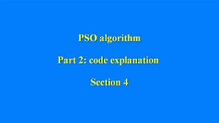 PSO algorithm in matlab code explanation - section 4