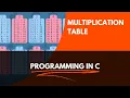 Multiplication Table Program in C