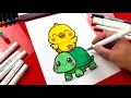 How To Draw A Funny Duck And Turtle