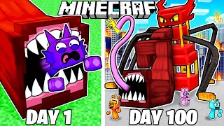 I Survived 100 Days as SLIDE EATER in MINECRAFT!