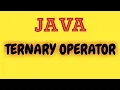 TERNARY OPERATOR in Java Java programming Indo computers HINDI