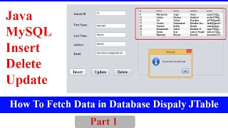 Java And MySQL - How To Insert Update Delete and Display Data in jTable Part 1 With Source Code