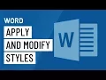 Word Applying and Modifying Styles