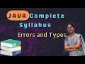 Errors and types of errors in java 48 java course in telugu