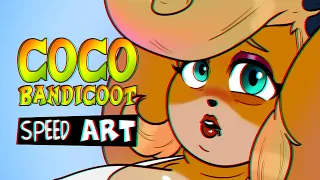 Drawing FAT ART Coco Bandicoot as SSBBW Speed-Up drawing process