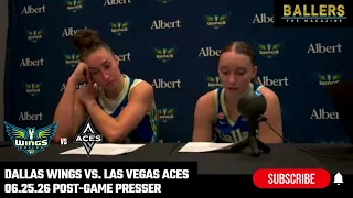 Paige Bueckers Jessica Shepard Dallas Wings Postgame Presser vs Las Vegas Aces 06 25 26