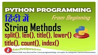 String Method In Python String Manipulation In Python String Function in Python in hindi Part-1