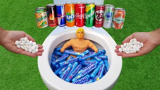 Coca Cola, Burn, Fanta, Tropicana, Yedigün, Sprite, Red Bull, Nestle VS Mentos in the toilet
