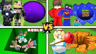 فلم ماين كرافت حفرة احمد البطل و ملك الظلام ضد حفرة الطفل الشرير ضد حفرة ماين كرافت و روبلوكس 