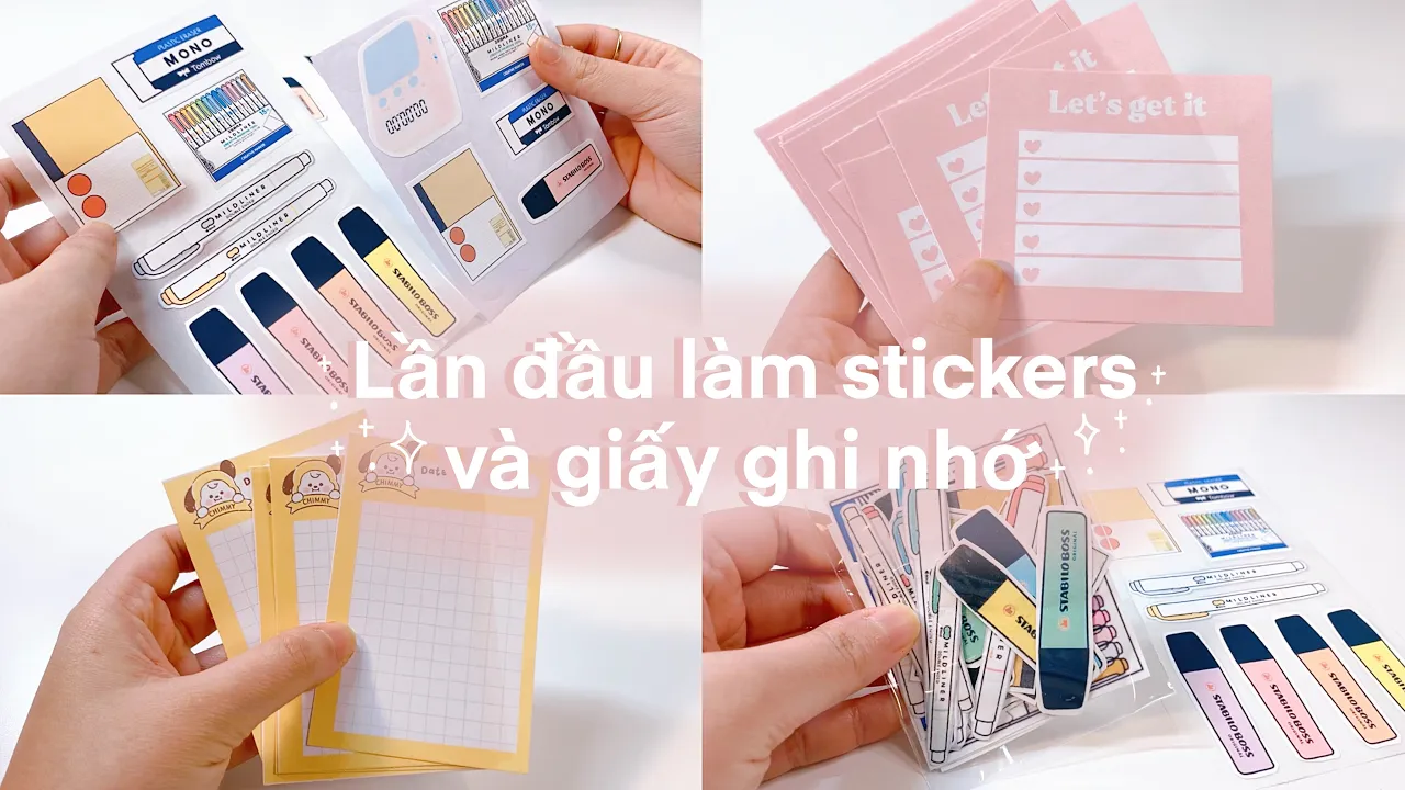 HOW I MAKE STICKERS AND MEMO PADS// Cách mình làm stickers và giấy ghi chú// orangiee