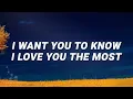 Zack Tabudlo - I want you to know i love you the most (Give Me Your Forever) (Lyrics)