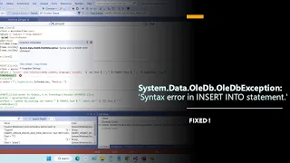 Syntax error in INSERT INTO statement acces database in Visual Studio