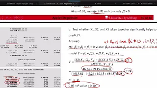 Applied Regression L33 Part a Hypothesis Tests for Multiple Regression Part 5