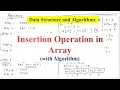 Insertion in Array Algorithm Example and Step-by-Step Tracing Data Structure for Beginners