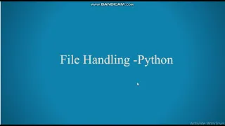 File Handling in Python Introduction to python Programming VTU Lec-1 Mod-3