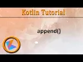 Kotlin Tutorial StringBuffer append