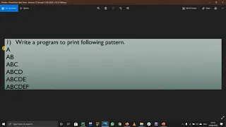 -PYTOHN TUTORIAL PATTERN PRINTING IN PYTHON EXAMPLE A AB ABC ABCD