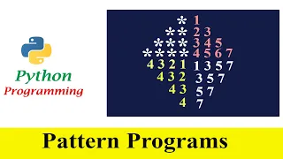 Python Pattern Program - Printing stars and Numbers in Diamond Shape Right Triangle Shape