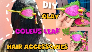 diy clay hair clip hair accessories coleus leaf hair cli diy clay hair accessories 