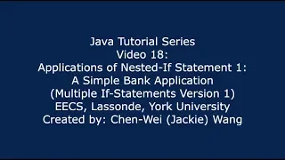 EECS1021 Java Tutorial 18