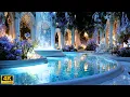 Sleepy Night Walk Through a Fantasy Castle Library Moon Room Spa