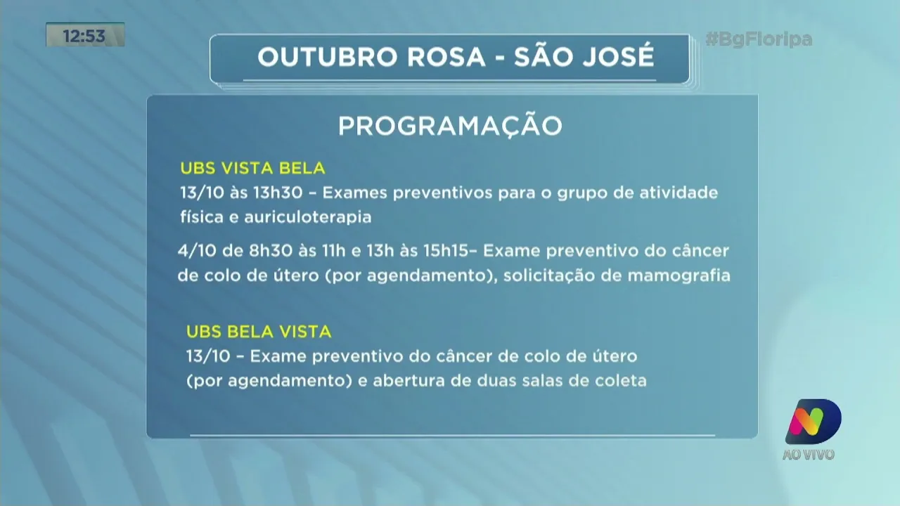 Outubro Rosa: Postos de saúde de São José realizam atividades e exames preventivos