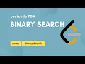 Binary Search Leetcode 704 Array Binary Search