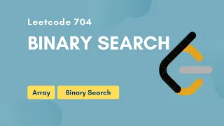Binary Search Leetcode 704 Array Binary Search